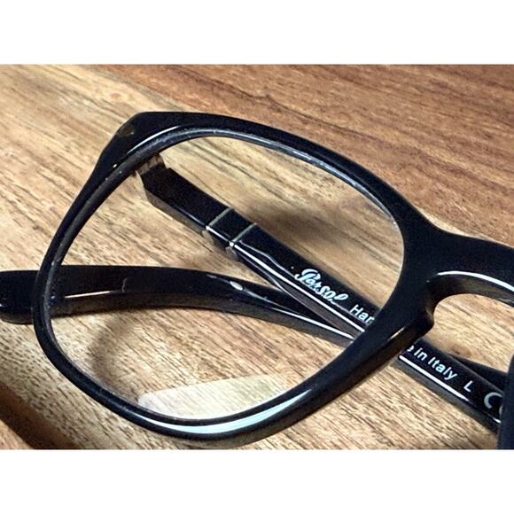 PERSOL BLACK EYEGLASSES FRAMES ~ 5.2 x 1.9 X 14.5 cm w/ Original Leather Case - Picture 6 of 16